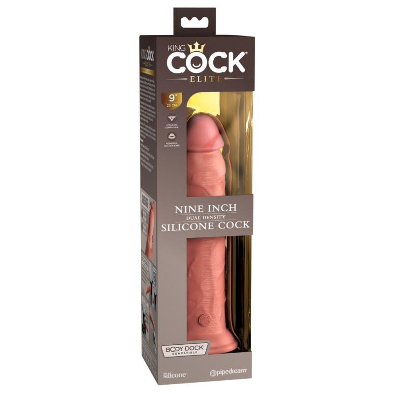 King Cock Elite 9 - tapadótalpas, élethű dildó (23cm) - natúr 72688 termék bemutató kép