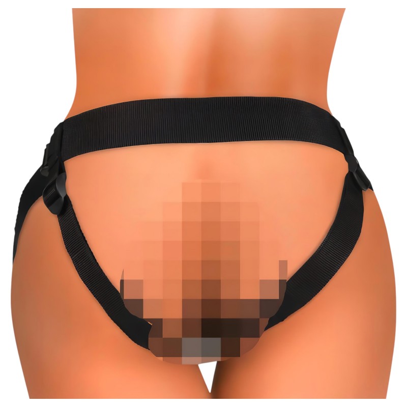 King Cock Elite Comfy - felcsatolható dildó hámmal (sötét testszínű) 144556 termék bemutató kép