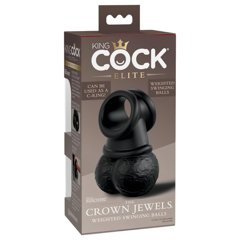 King Cock Elite Crown Jewels - herefeltét műpéniszhez (fekete) 111515 termék bemutató kép