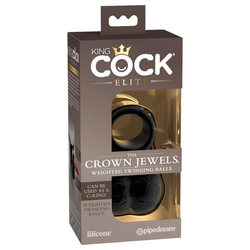 King Cock Elite Crown Jewels - herefeltét műpéniszhez (fekete) 111516 termék bemutató kép