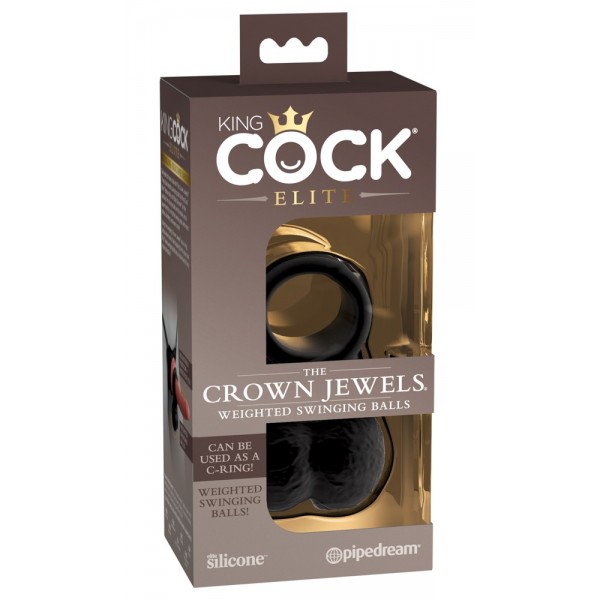 King Cock Elite Crown Jewels - herefeltét műpéniszhez (fekete)