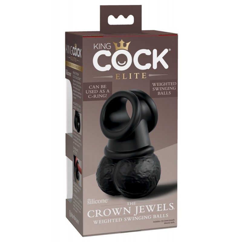 King Cock Elite Crown Jewels - herefeltét műpéniszhez (fekete) 64447 termék bemutató kép