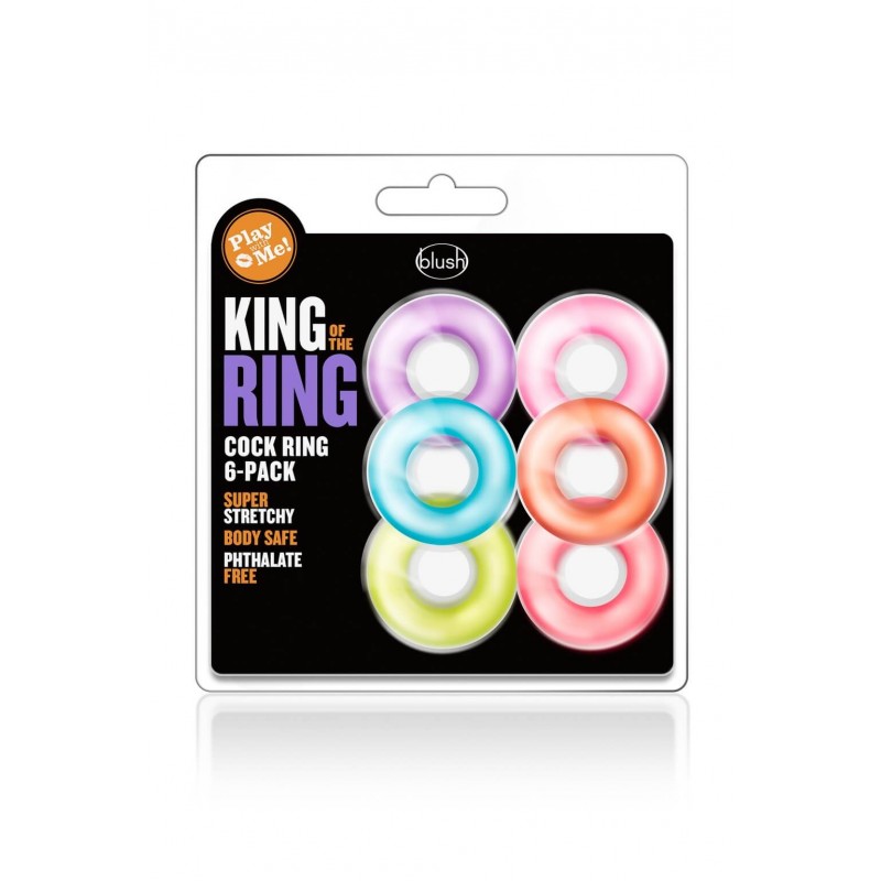 King of the Ring - péniszgyűrű szett - színes (6db) 72018 termék bemutató kép