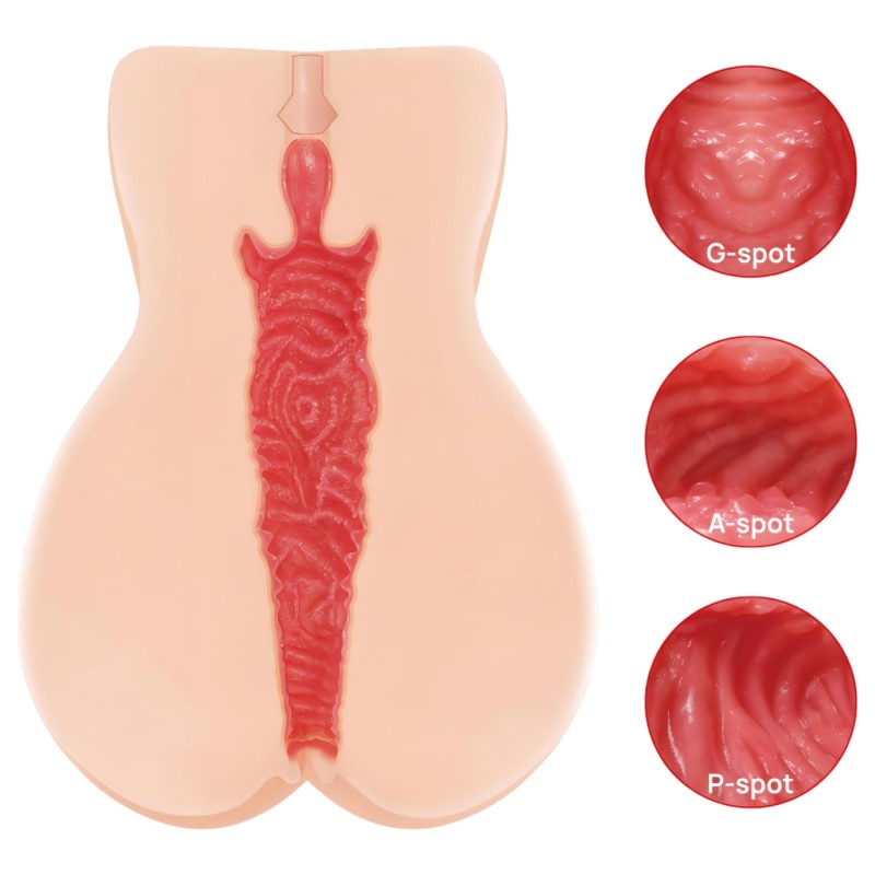 Kokos Onahole 004 - dupla rétegű műpunci maszturbátor (natúr) 116005 termék bemutató kép