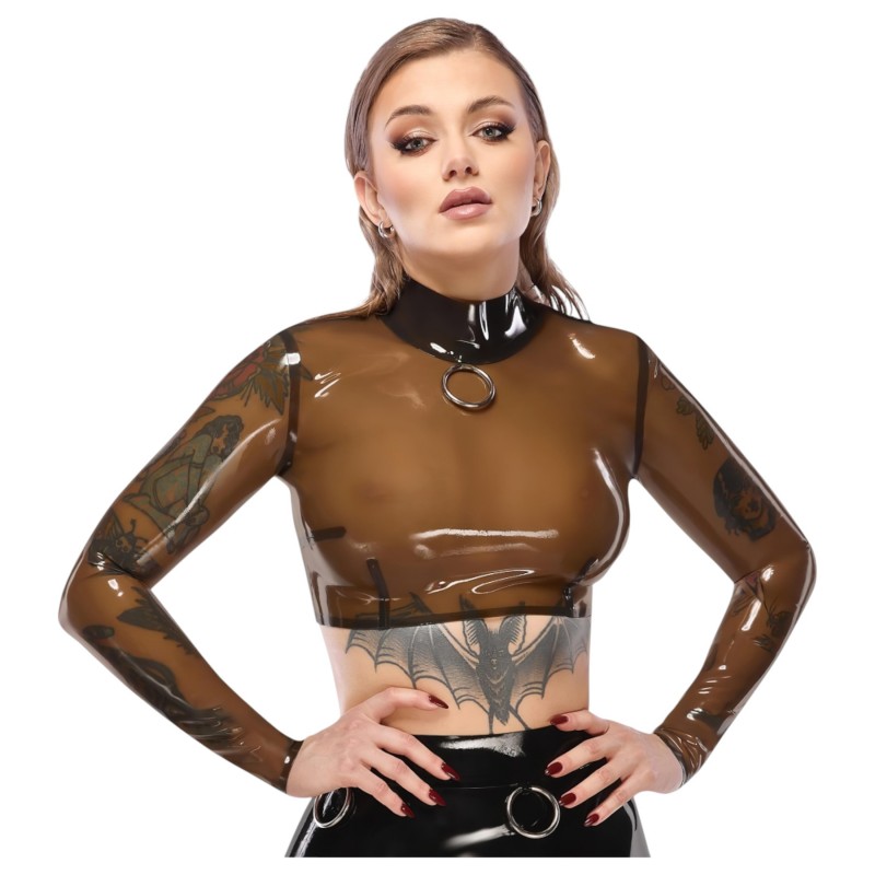 LATEX - áttetsző latex felső (áttetsző-fekete) 99608 termék bemutató kép