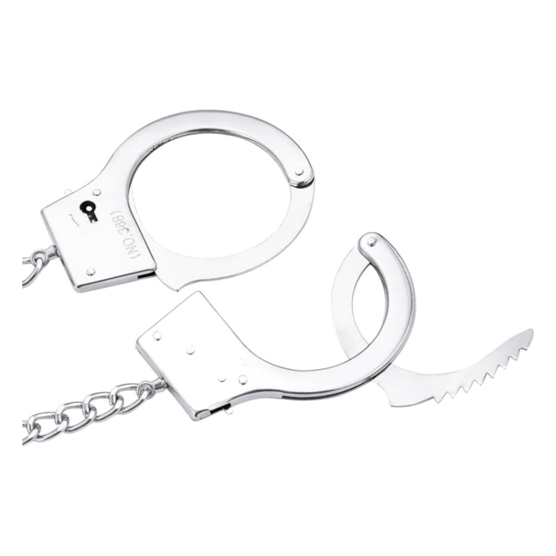 LateToBed BDSM - bilincsek anál pluggal (ezüst) 93644 termék bemutató kép