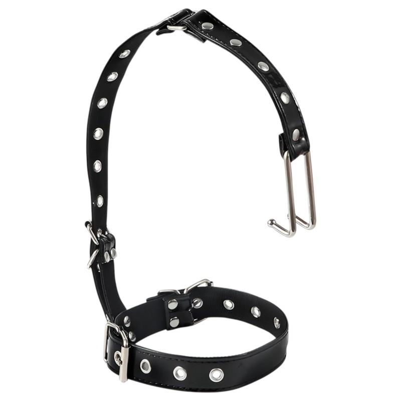Latetobed - BDSM nyakörv orrkampóval, bondage kellék (fekete) 163956 termék bemutató kép