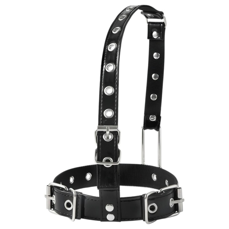 Latetobed - BDSM nyakörv orrkampóval, bondage kellék (fekete) 163957 termék bemutató kép
