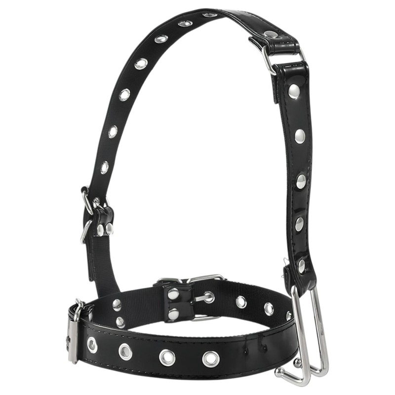 Latetobed - BDSM nyakörv orrkampóval, bondage kellék (fekete) 163958 termék bemutató kép