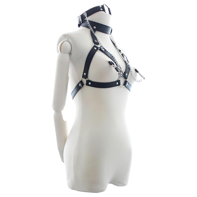 Latetobed - mellhám szájpecekkel és bimbócsipesszel (fekete) 120952 termék bemutató kép