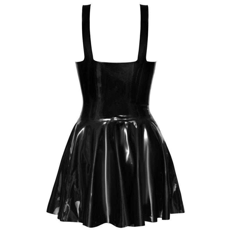 LATEX - szexi miniruha fodros szoknyával (fekete) 76495 termék bemutató kép