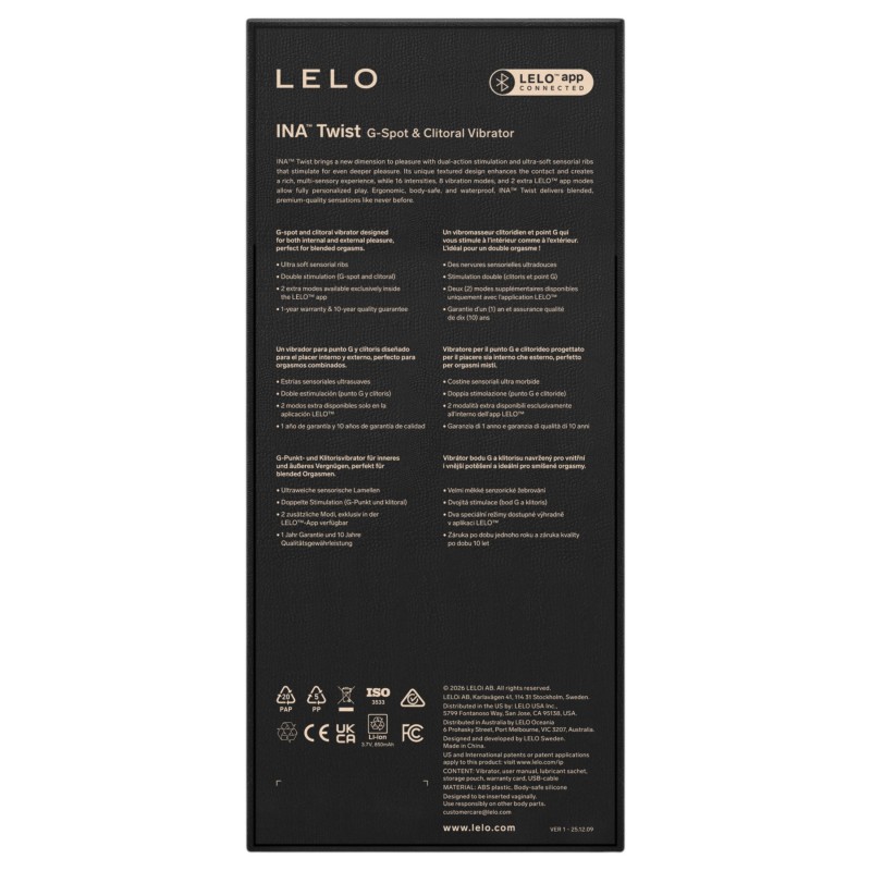 LELO INA Twist - appos, csiklókaros G-pont vibrátor (lila) 170336 termék bemutató kép
