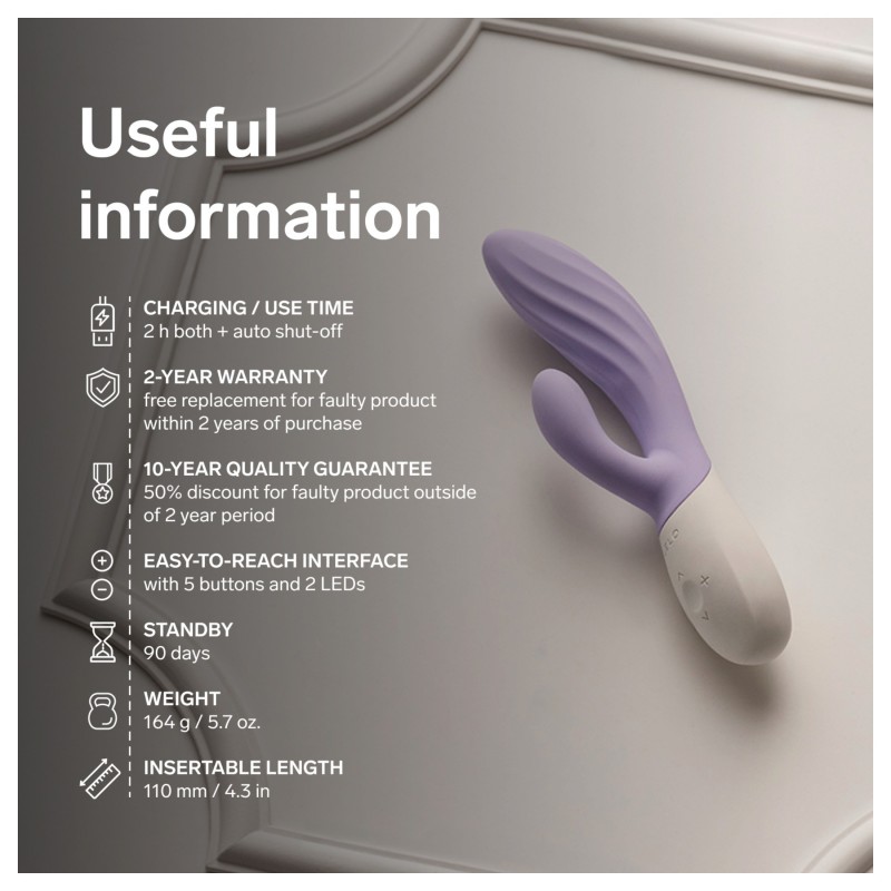 LELO INA Twist - appos, csiklókaros G-pont vibrátor (lila) 170342 termék bemutató kép