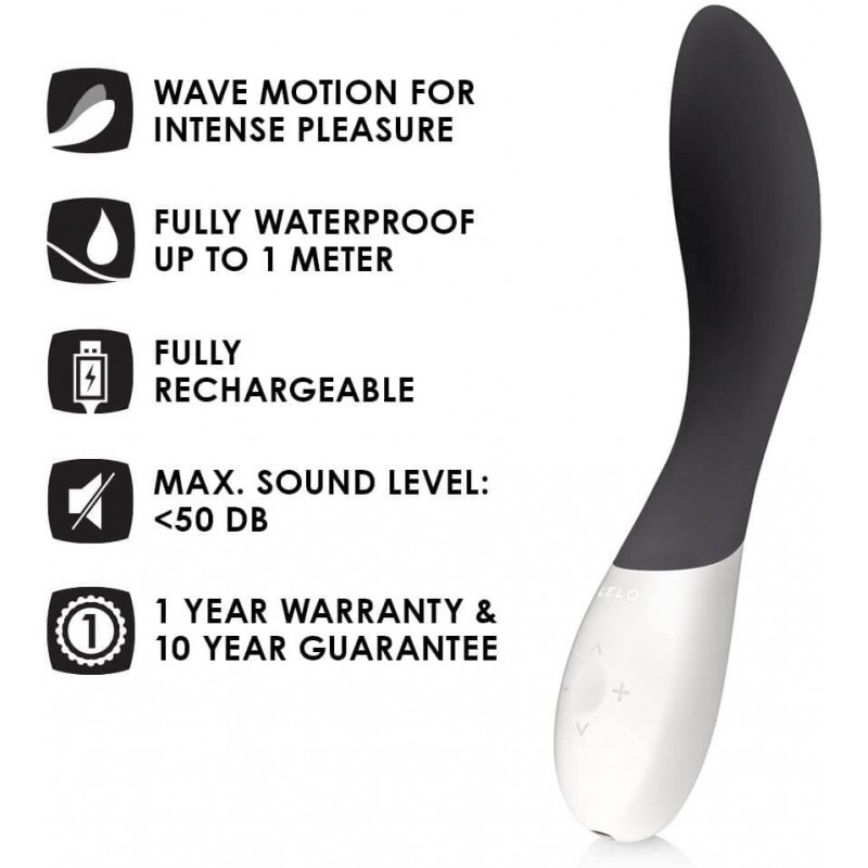 LELO Mona Wave - vízálló G-pont vibrátor (fekete) 40782 termék bemutató kép