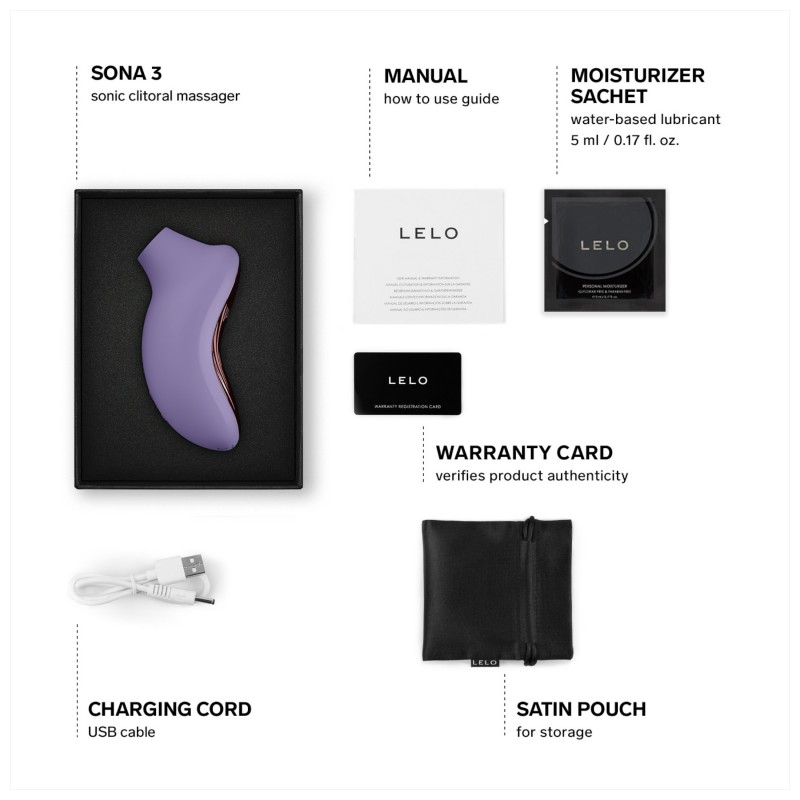 LELO Sona 3 - hanghullámos csiklóizgató (levendula) 126549 termék bemutató kép
