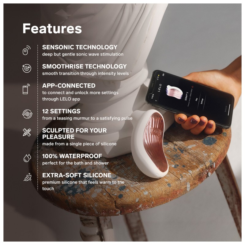 LELO Sona 3 - hanghullámos csiklóizgató (levendula) 126344 termék bemutató kép
