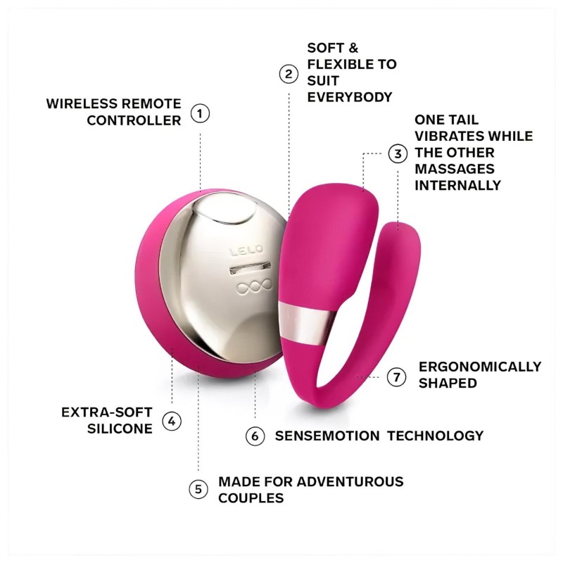LELO Tiani 3 - szilikon párvibrátor pároknak (pink) 156600 termék bemutató kép