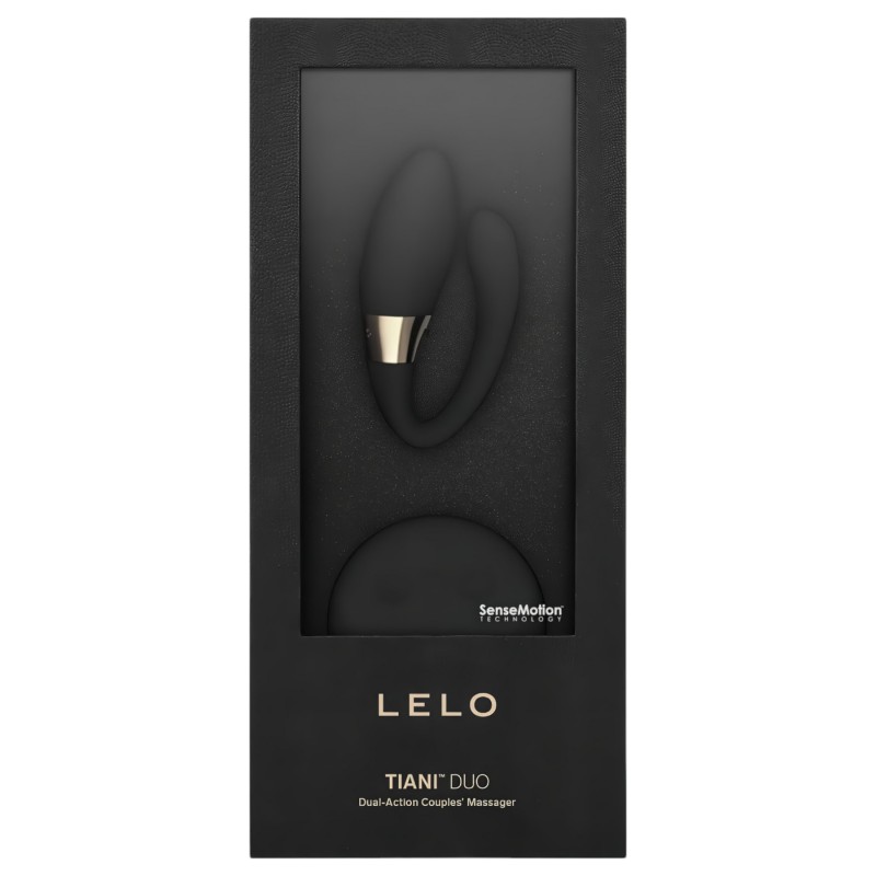 LELO Tiani Duo - akkus, szilikon párvibrátor pároknak (fekete) 164700 termék bemutató kép
