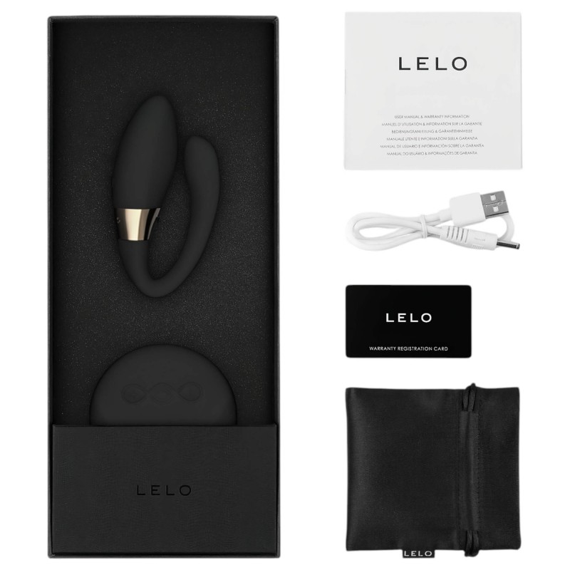 LELO Tiani Duo - akkus, szilikon párvibrátor pároknak (fekete) 164701 termék bemutató kép