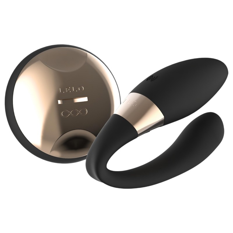 LELO Tiani Duo - akkus, szilikon párvibrátor pároknak (fekete) 164704 termék bemutató kép
