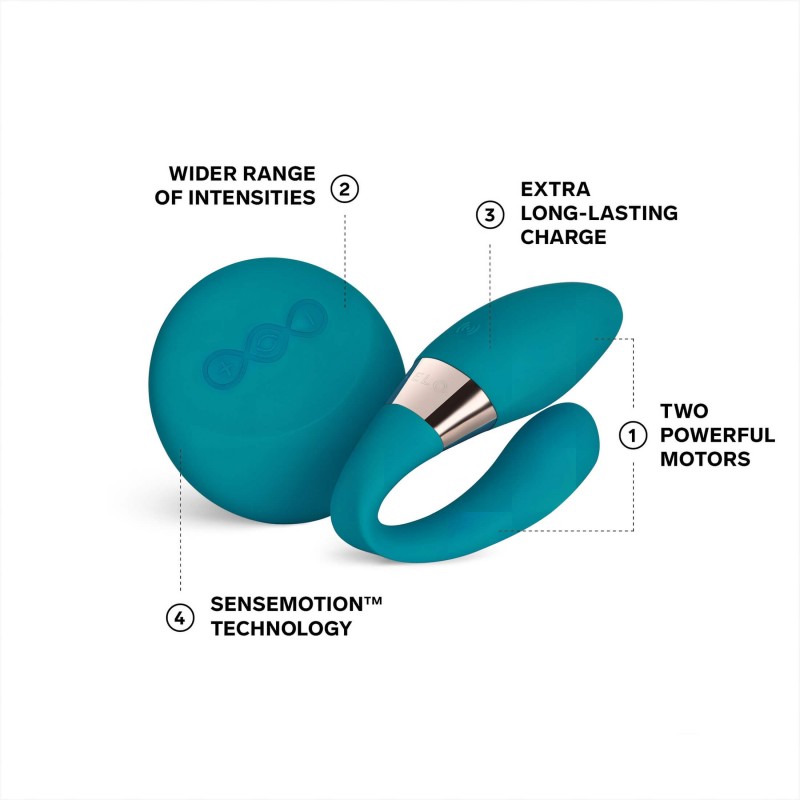 LELO Tiani Duo - szilikon párvibrátor pároknak (kék) 162217 termék bemutató kép