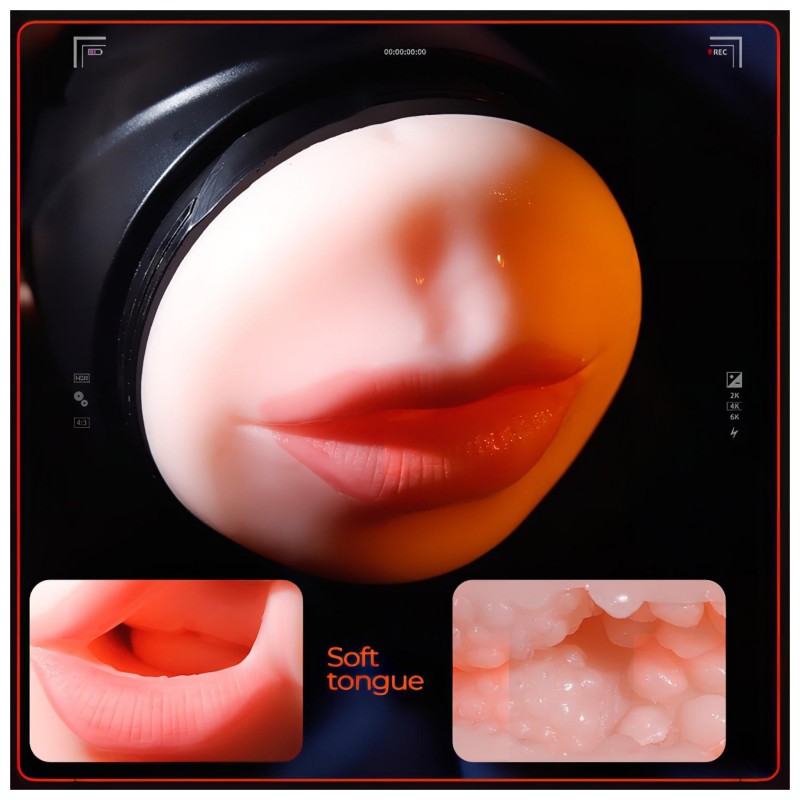 Leopard - száj és műpunci pénisz vibrátor (natúr) 126286 termék bemutató kép