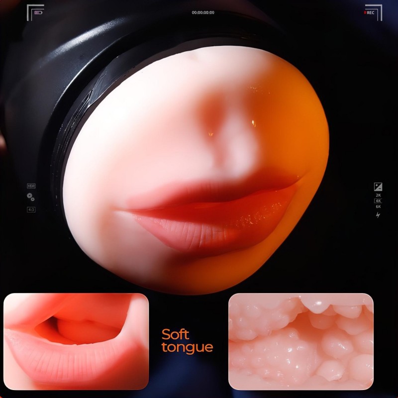 Leopard - száj és műpunci pénisz vibrátor (natúr) 126290 termék bemutató kép