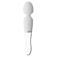 Liaison Wand - akkus, szilikon-üveg LED-es vibrátor (áttetsző-fehér) 69945 termék bemutató kép