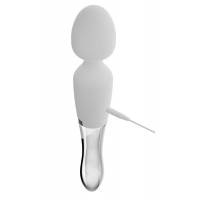 Liaison Wand - akkus, szilikon-üveg LED-es vibrátor (áttetsző-fehér) 69950 termék bemutató kép