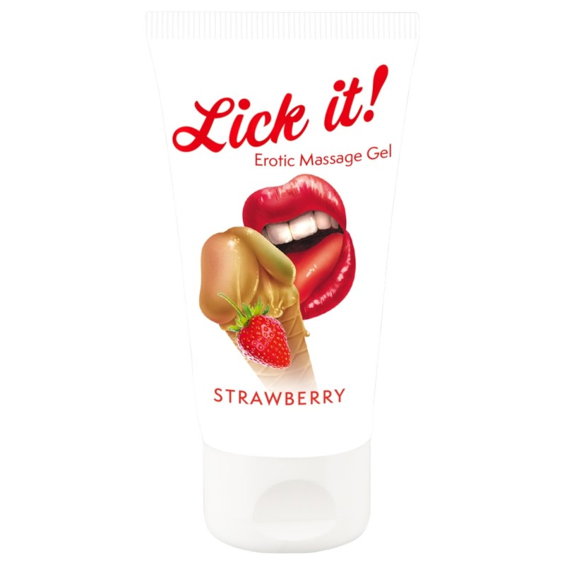 Lick it! - 2in1 ehető síkosító - eper (50 ml) 131529 termék bemutató kép