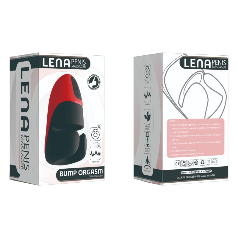 Lena - rezgő-szorító maszturbátor (piros) 95236 termék bemutató kép