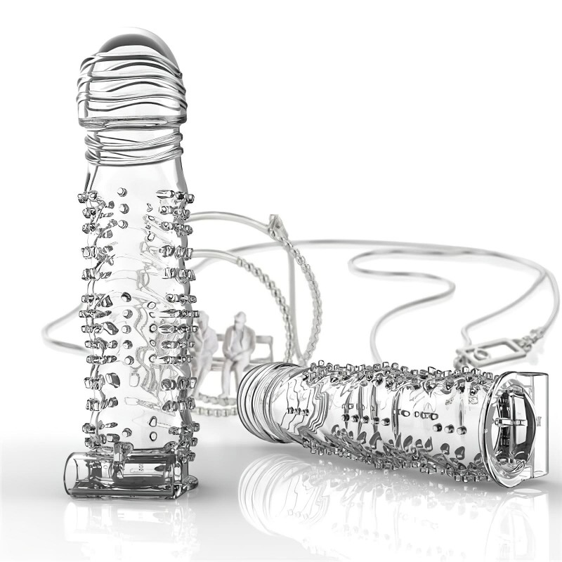 Lonely - vibrációs, tüskés péniszköpeny (átlátszó) 107677 termék bemutató kép