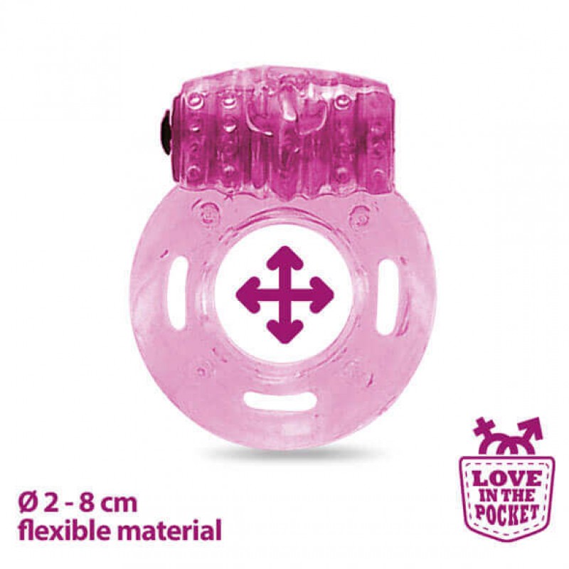 Love in the Pocket - egyszeri vibrációs péniszgyűrű (pink) 74472 termék bemutató kép
