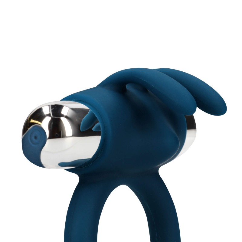 Loveline - akkus, nyuszis csiklóizgatós, vibrációs péniszgyűrű (kék) 85792 termék bemutató kép