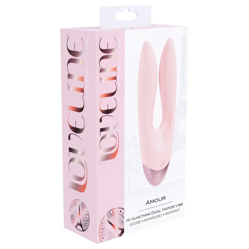 Loveline Amour - dupla karos vibrátor (pink) 123424 termék bemutató kép