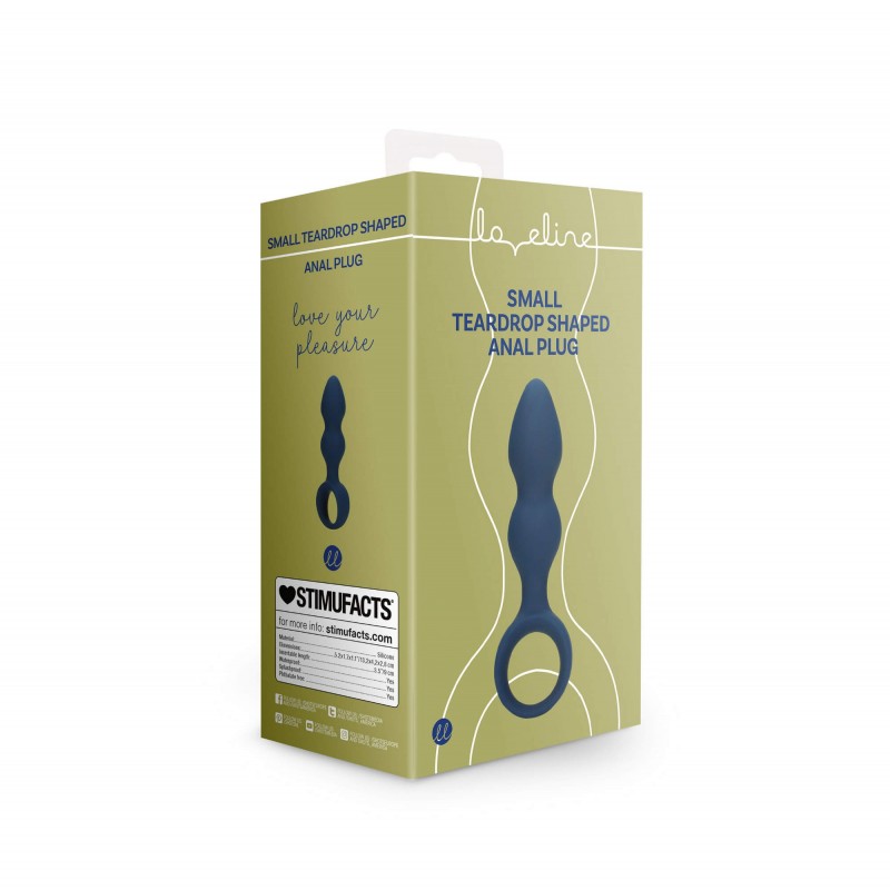 Loveline - fogógyűrűs anál plug - kicsi (kék) 85880 termék bemutató kép