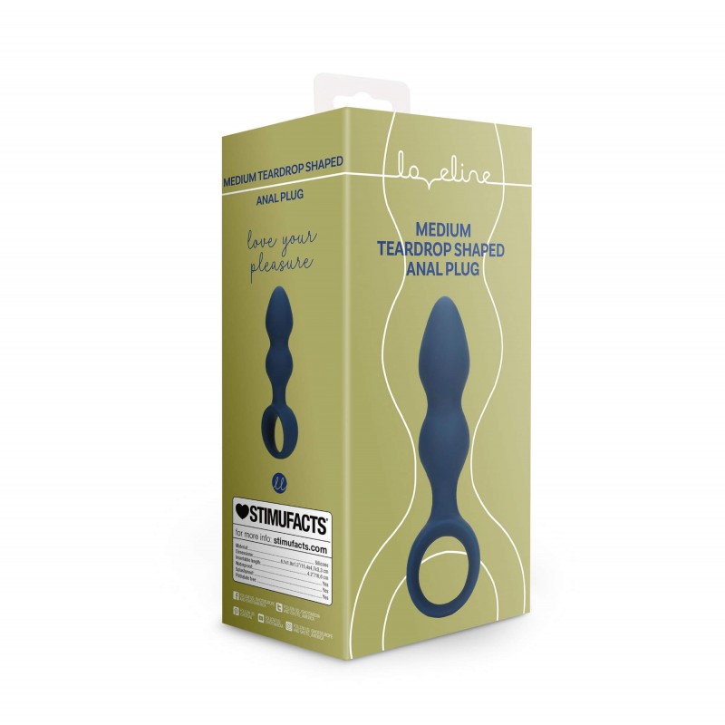 Loveline - gyűrűs anál dildó - közepes (kék) 85889 termék bemutató kép