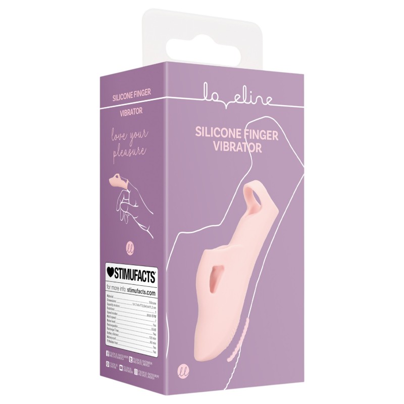 Loveline - bordázott ujjvibrátor csiklóizgató (pink) 163926 termék bemutató kép