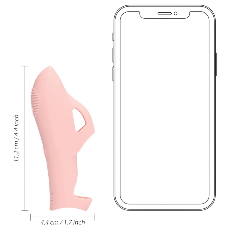 Loveline - bordázott ujjvibrátor csiklóizgató (pink) 163933 termék bemutató kép
