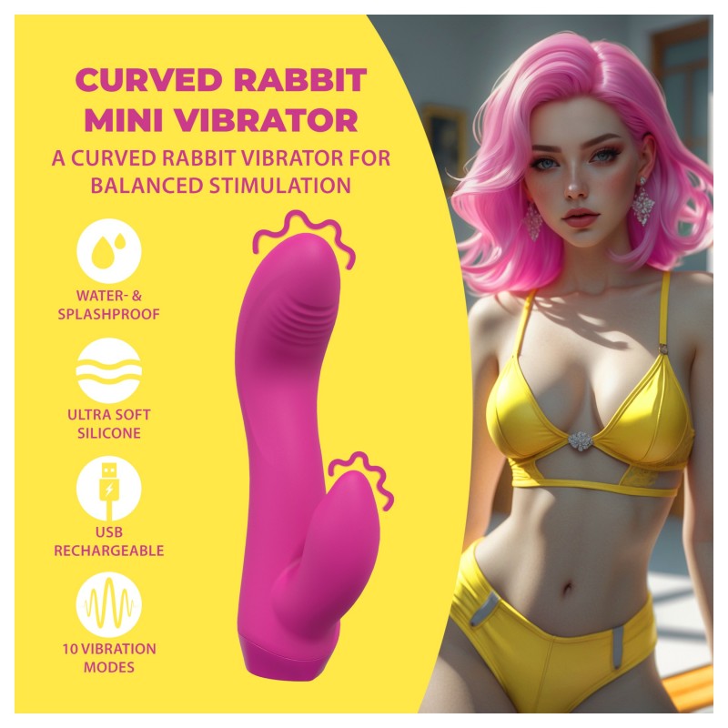 Loveline - íves nyuszis mini vibrátor (rózsaszín) 149778 termék bemutató kép