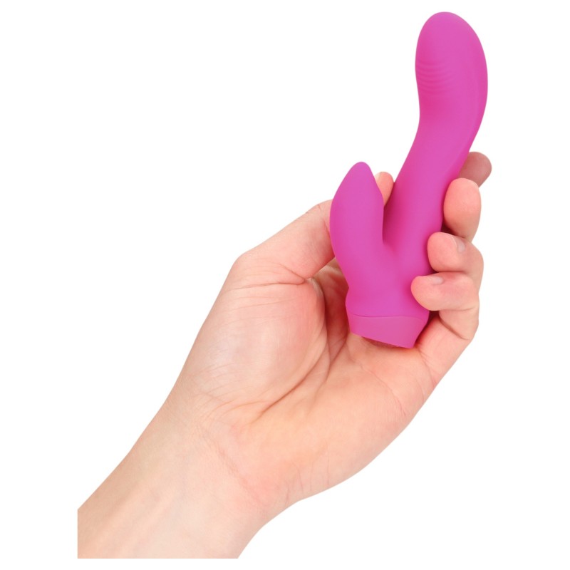 Loveline - íves nyuszis, csiklókaros mini vibrátor (rózsaszín) 149779 termék bemutató kép