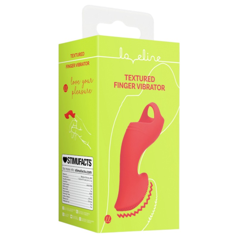 Loveline - stimuláló ujjvibrátor (piros) 121083 termék bemutató kép