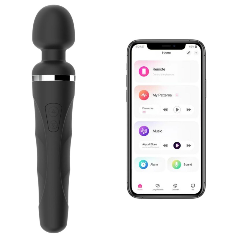 Lovense Domi 2 - app-vezérelt wand masszírozó vibrátor (fekete) 160563 termék bemutató kép
