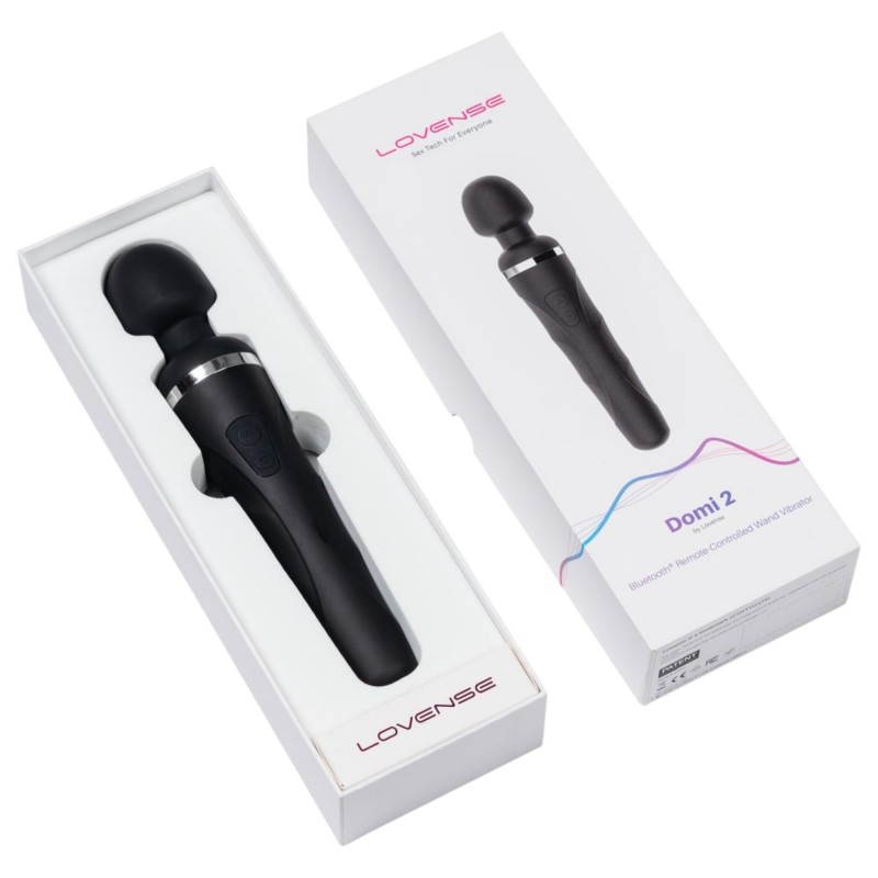 Lovense Domi 2 - app-vezérelt wand masszírozó vibrátor (fekete) 160565 termék bemutató kép