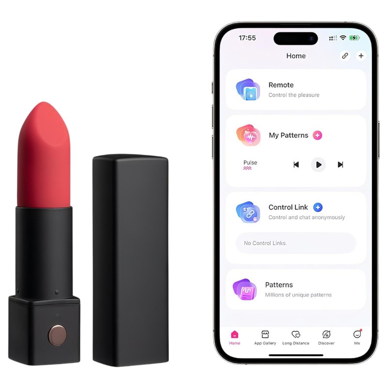 Lovense Exomoon - rúzs formájú mini vibrátor (fekete) 147673 termék bemutató kép