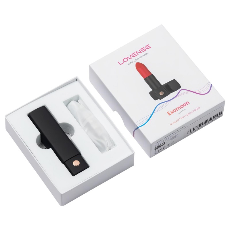 Lovense Exomoon - rúzs formájú mini vibrátor (fekete) 147674 termék bemutató kép