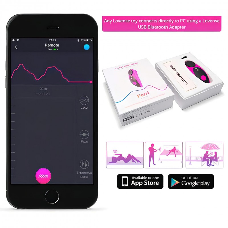 Lovense Ferri - hordható App-vezérelt csiklóvibrátor (fekete-pink) 150433 termék bemutató kép