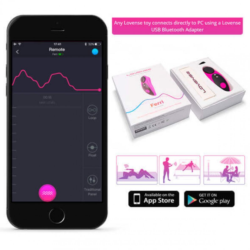 Lovense Ferri - App-vezérelt csiklóvibrátor (fekete-pink) 49019 termék bemutató kép