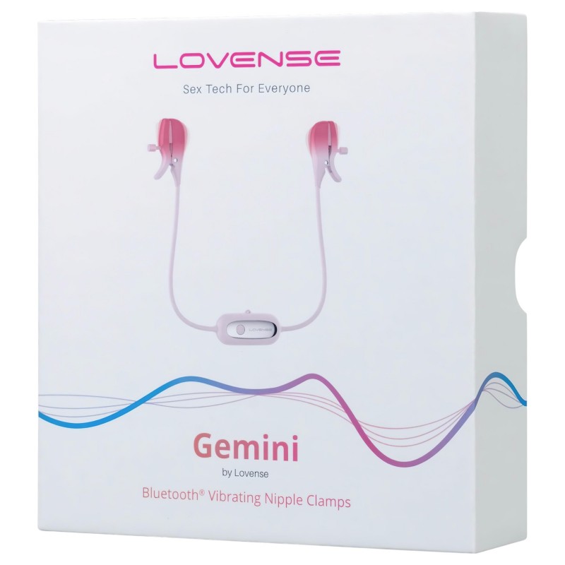 LOVENSE Gemini - okos, vibrációs mellbimbó csipesz (pink) 118207 termék bemutató kép