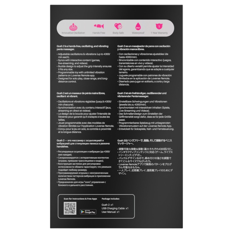 Lovense Gush 2 - app-vezérelt makk vibrátor (türkiz) 165144 termék bemutató kép